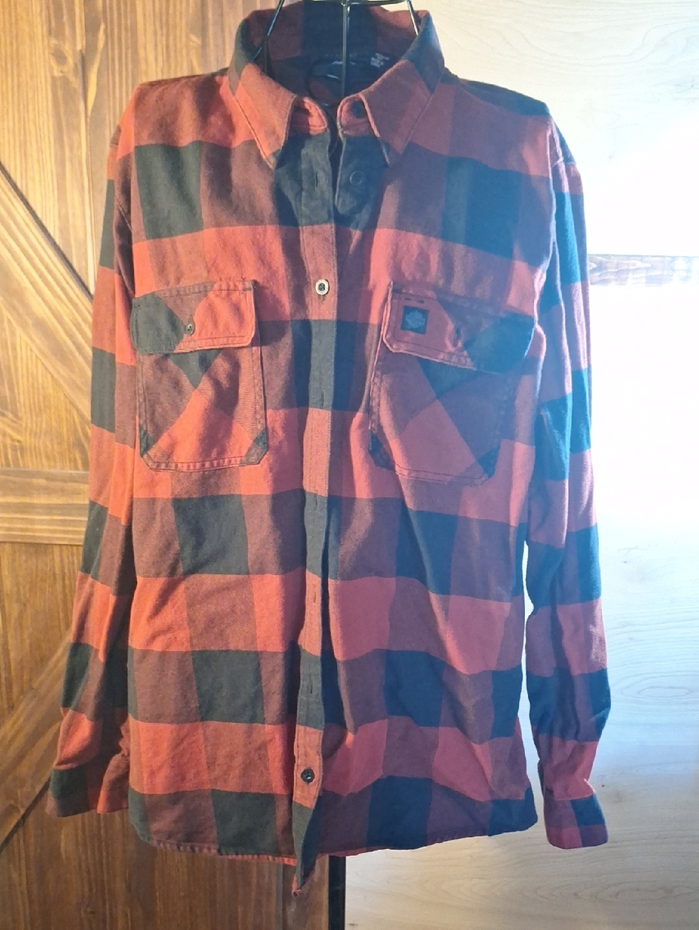 Harley-Davidson Women's Red and Black Plaid Shirt